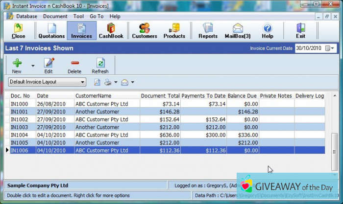 instant invoice n cashbook 10 failed