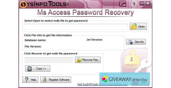sysinfotools ms access password recovery tool